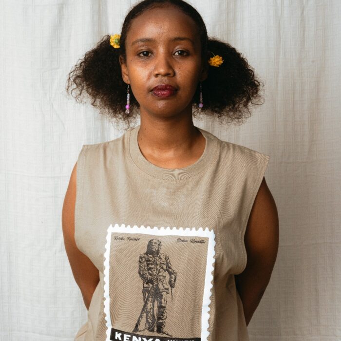 Beige Kimathi Stamp Crop TankTop