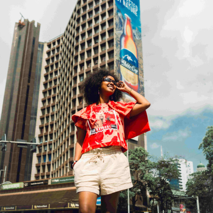 Red KAR Stamp Crop Tshirt